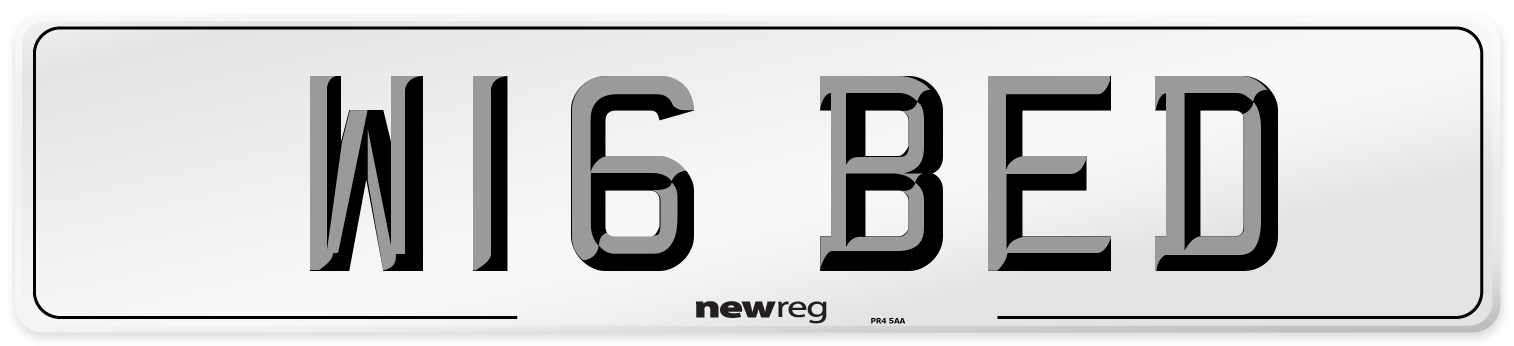 W16 BED Number Plate from New Reg